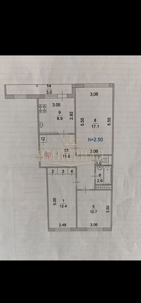 3-к квартира, 66 кв.м.