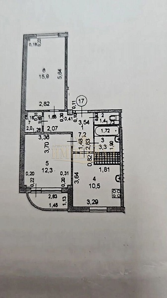 2-к квартира, 53 кв.м.