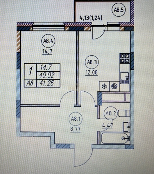 Купить однокомнатную квартиру 33.34 м² в Йошкар-Оле на 7/16 этаже за 4042500 ₽