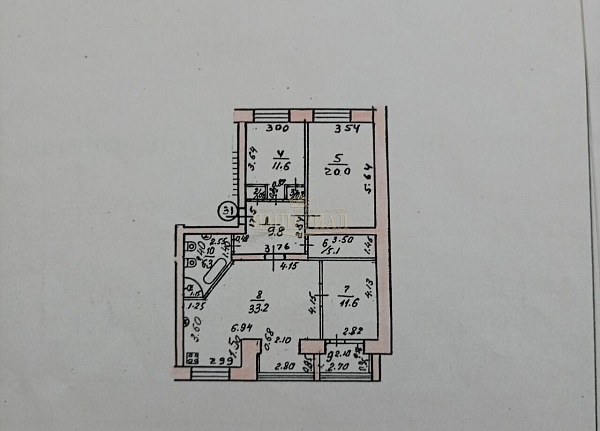 3-к квартира, 102 кв.м.