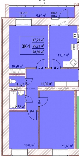 Купить 3-к квартиру 78 м² в Йошкар-Оле на 2/9 этаже за 4091880 ₽