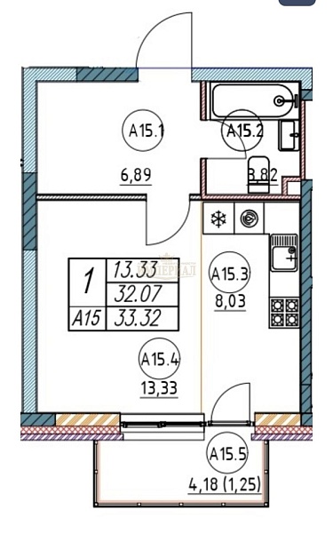 Купить квартиру-студию 33.32 м² в Йошкар-Оле на 1/16 этаже за 3498600 ₽