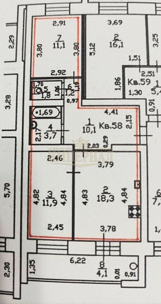 Купить двухкомнатную квартиру 62 м² в Йошкар-Оле на 3/10 этаже за 7750000 ₽