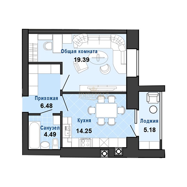 Купить новую однокомнатную квартиру в новостройке 47.2 м² в Йошкар-Оле на 1/9 этаже за 6608000 ₽