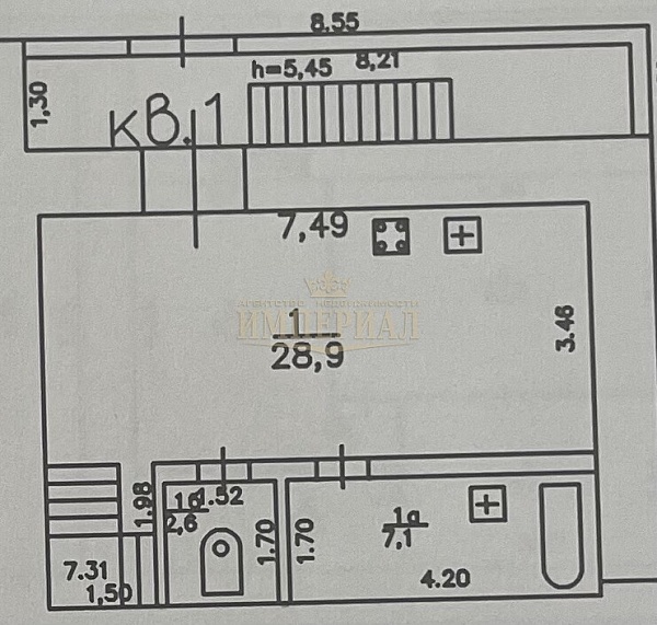 3-к квартира, 80 кв.м.