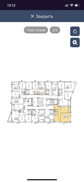 2-к квартира в новостройке, 66 кв.м.