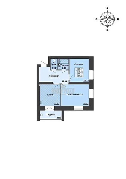 Купить двухкомнатную квартиру 61.28 м² в Йошкар-Оле на 4/8 этаже за 6695000 ₽