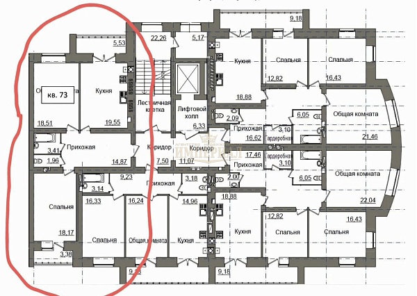 2-к квартира, 80 кв.м.