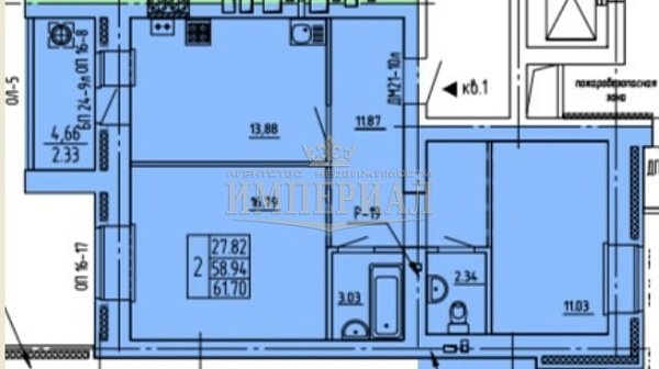 Купить новую двухкомнатную квартиру в новостройке 61.7 м² в Йошкар-Оле на 4/14 этаже за 6478500 ₽