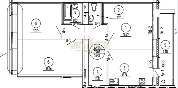 Купить новую трехкомнатную квартиру в новостройке 78.53 м² в Йошкар-Оле на 4/9 этаже за 6046000 ₽