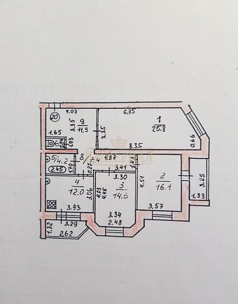 3-к квартира, 93 кв.м.