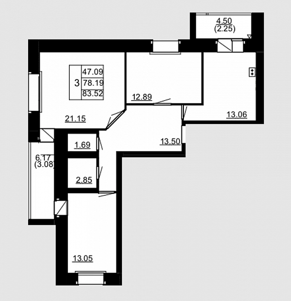 Купить трехкомнатную квартиру 89 м² в Йошкар-Оле на 2/9 этаже за 4655382 ₽